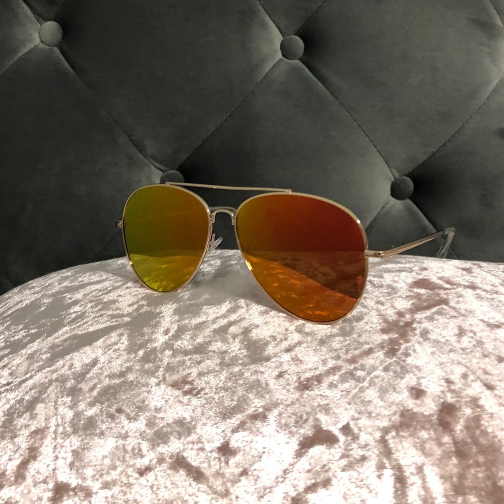 New Gold Aviators with a hint of orange/red